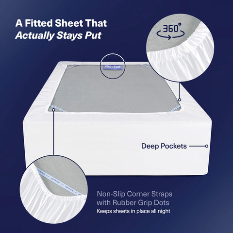 Kickoff deep-pocket fit up to 19 inches for thick mattresses.