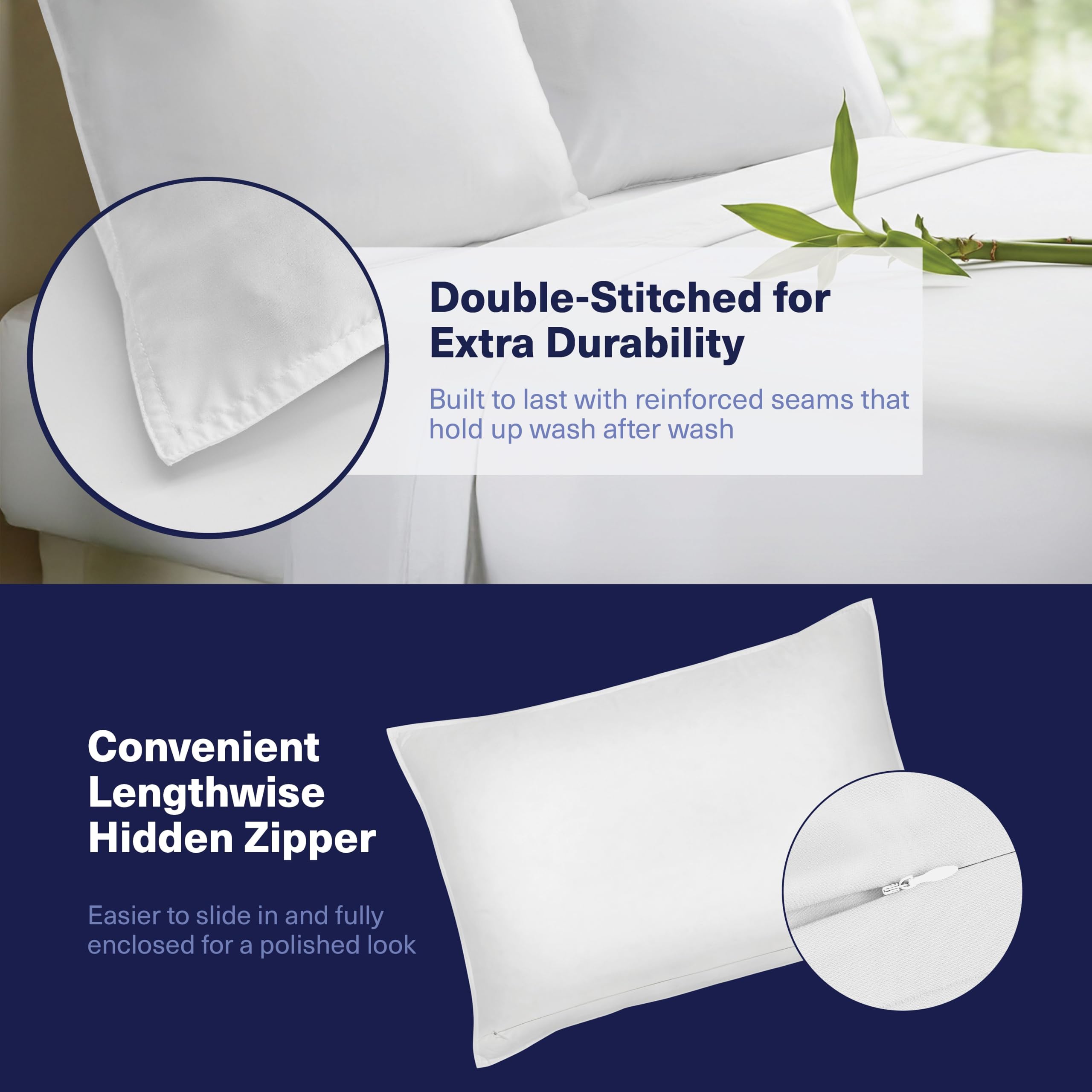 Kickoff extra-wide flat sheet drapes over bed edges.