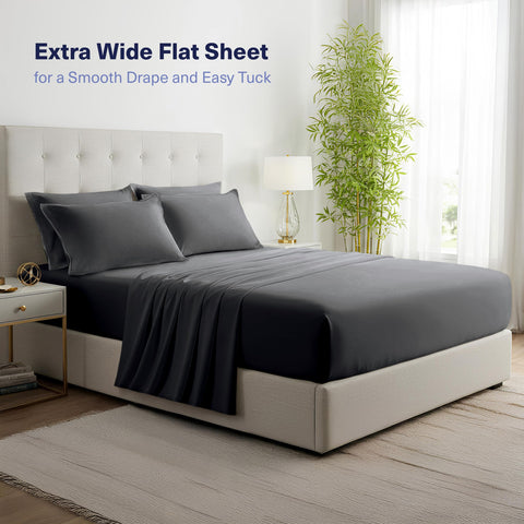 Kickoff Home deep-pocket fitted sheet fits mattresses up to 19 inches.