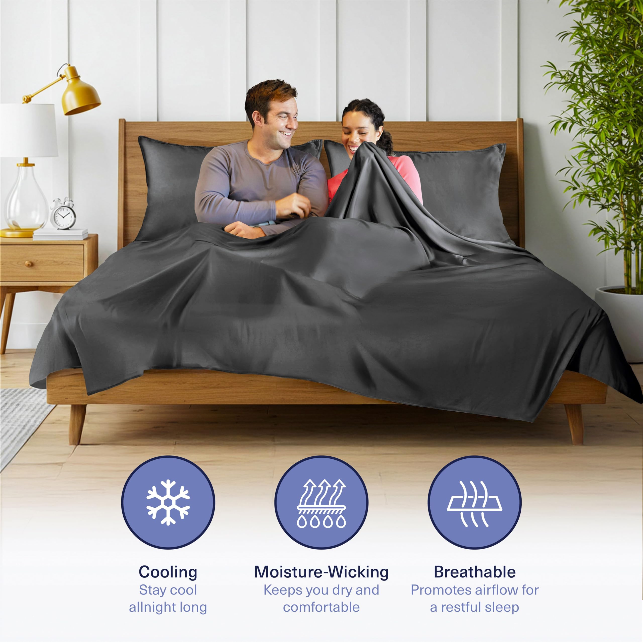 Kickoff Home SleepTight straps secure the deep-pocket sheets.