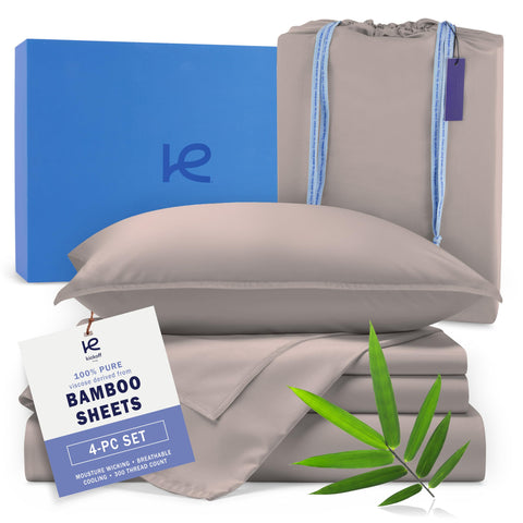 Kickoff Home viscose bamboo king fitted sheet with SleepTight straps for secure nightly stability