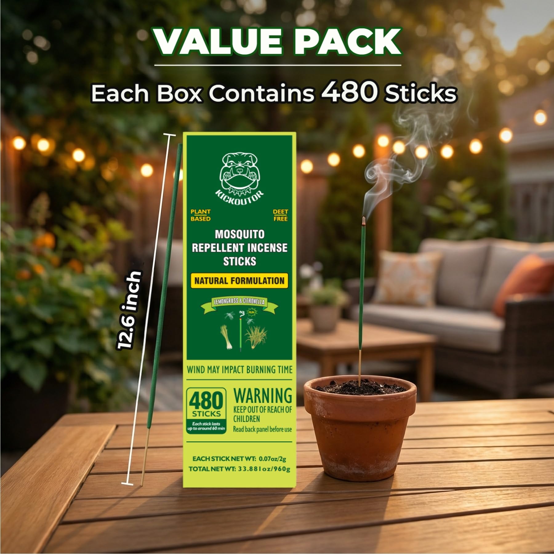 Kickoutor outdoor sticks ideal for patios, campsites, and parks.