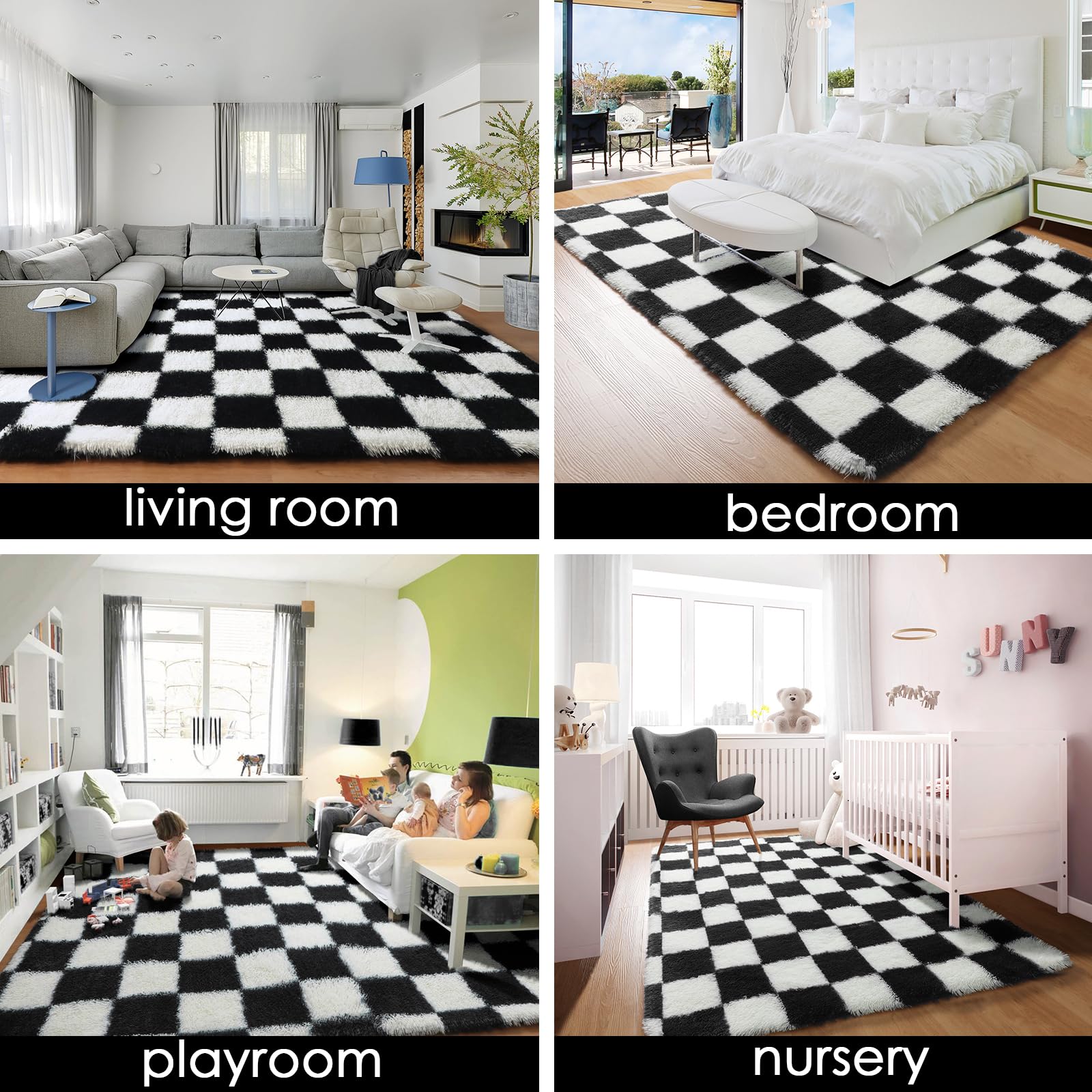 KICMOR kids room nursery rug brightens play spaces with a playful pattern.