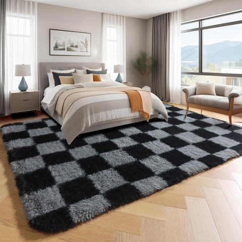 KICMOR non-slip bottom helps keep the rug in place on floors.