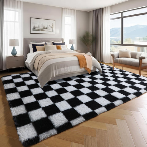 KICMOR soft plush fiber rug adds a luxurious touch to bedrooms.