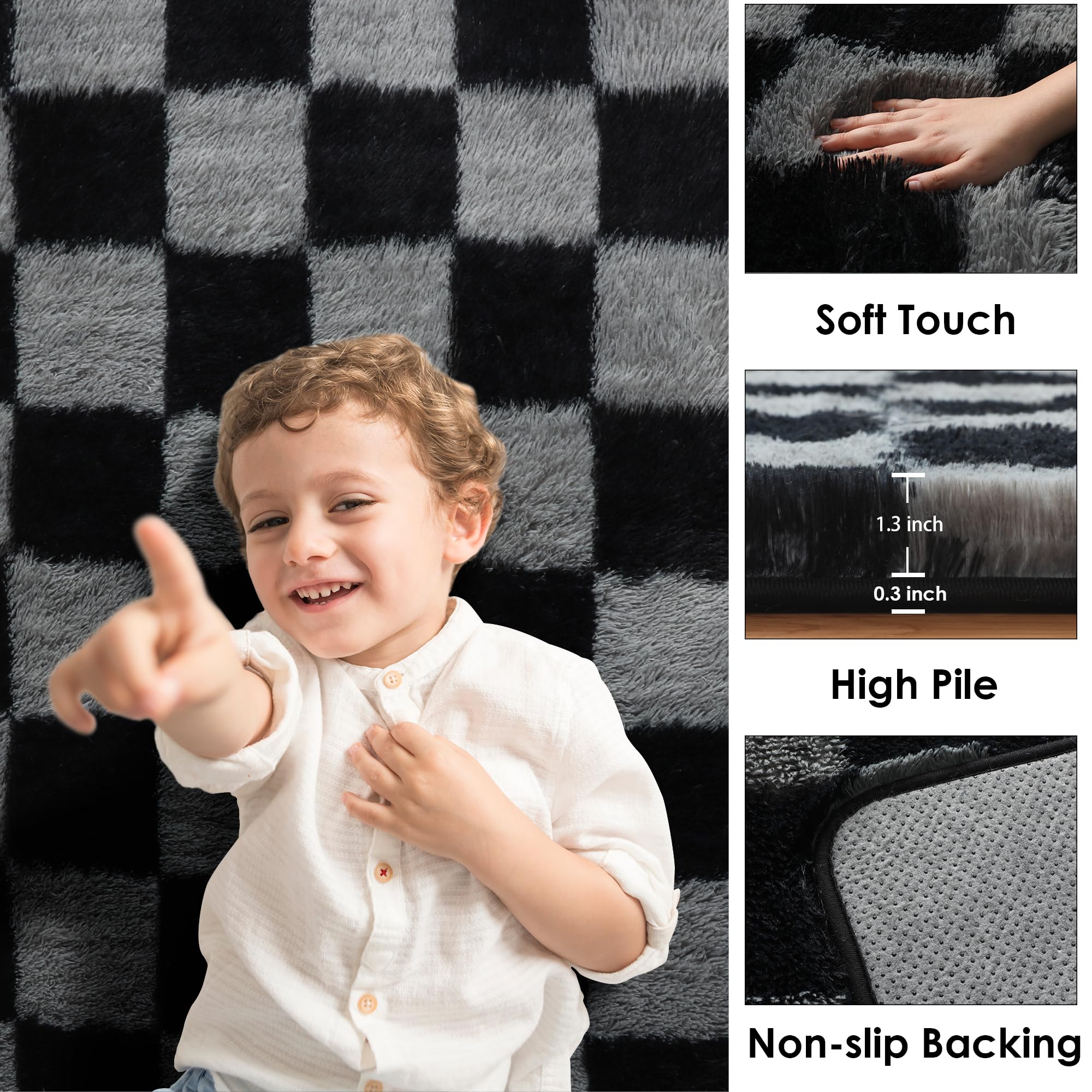 KICMOR ultra-soft plush fibers invite barefoot comfort across rooms.