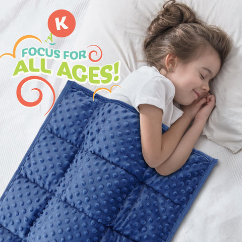 Lap-friendly blue blanket for kids during car rides and quiet time