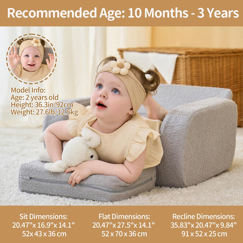 KidBloom removable sherpa cover is machine washable for quick cleanup