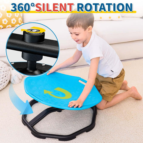 Kids explore sitting, kneeling, and lying positions on the chair