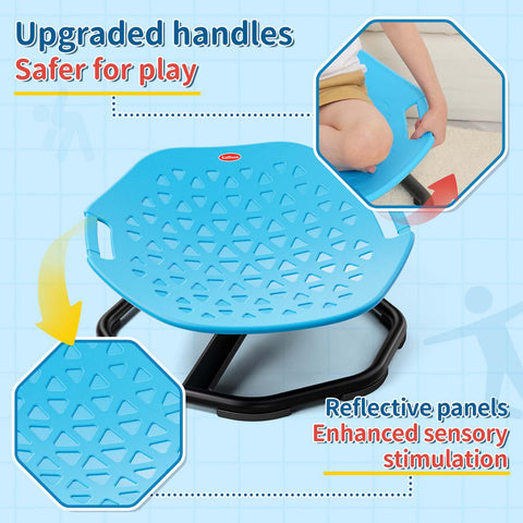 Reflective diamond panel on KidBloom chair enhances sensory feedback
