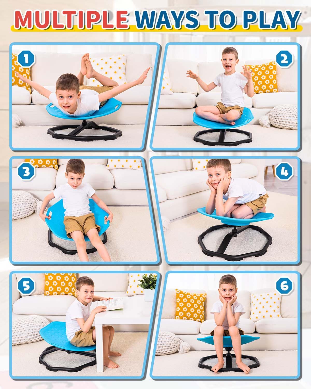 Sturdy base with silent rotation for smooth, quiet spins