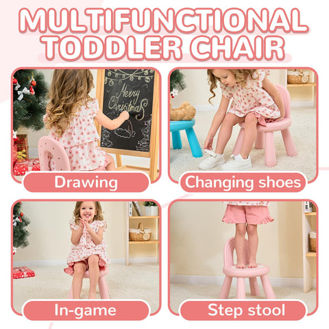 KidBloom pink seat and rainbow backrest add charm to playtime and meals