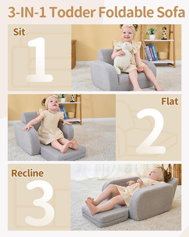 KidBloom toddler chair in recline mode showing ergonomic support for naps