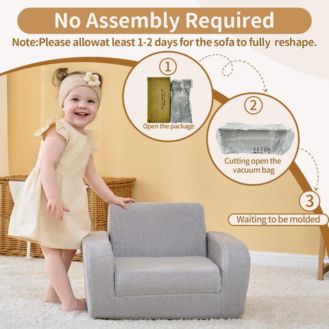 KidBloom couch bed foldout set up for a comfy nap space