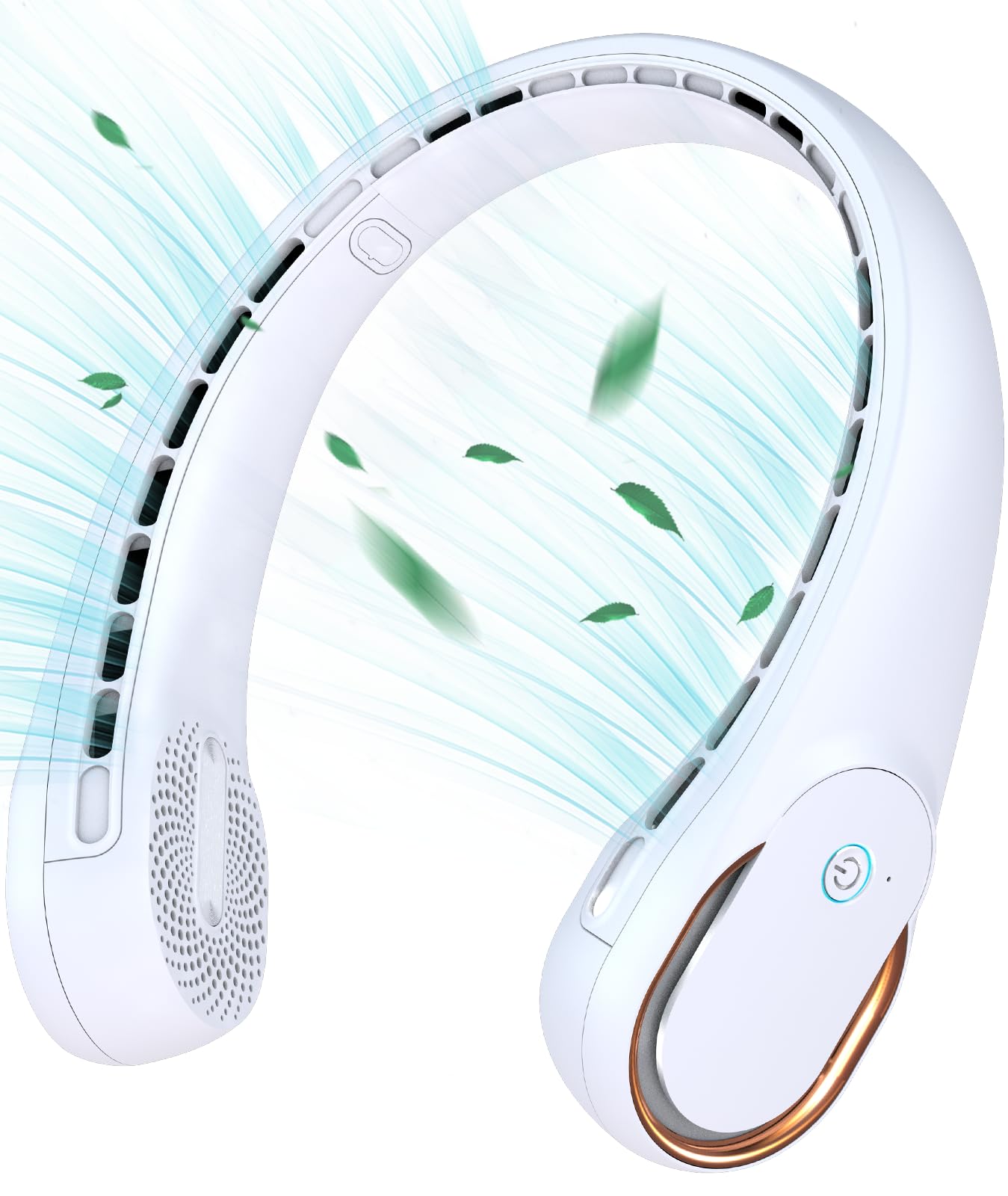 KIDEE neck fan with 360-degree air outlet for fast cooling on the go