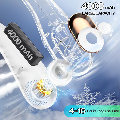 KIDEE neck fan with 4000mAh battery for long-lasting use