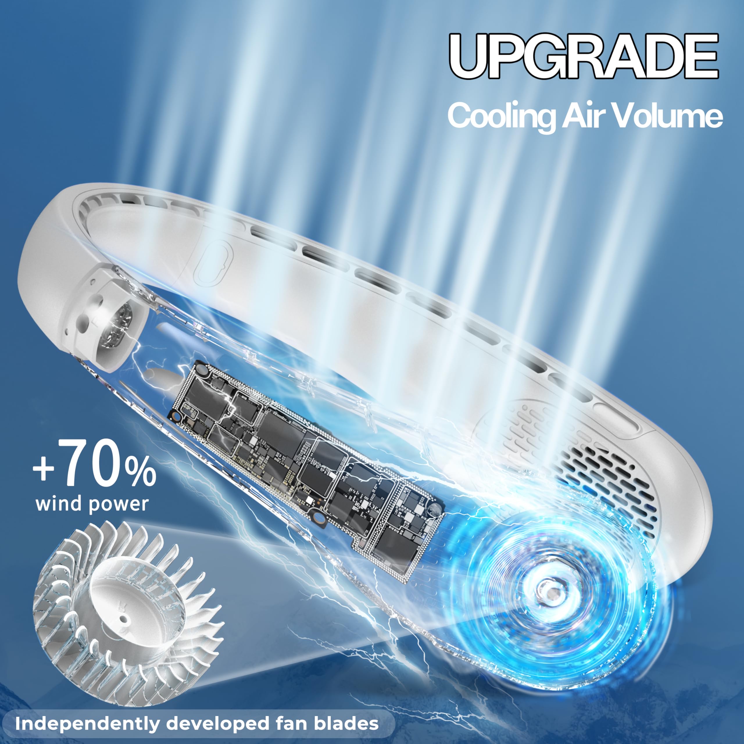 KIDEE hands-free neck fan worn as a stylish wearable
