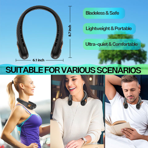 KIDEE wearable neck fan hands-free design for commuting or workouts.