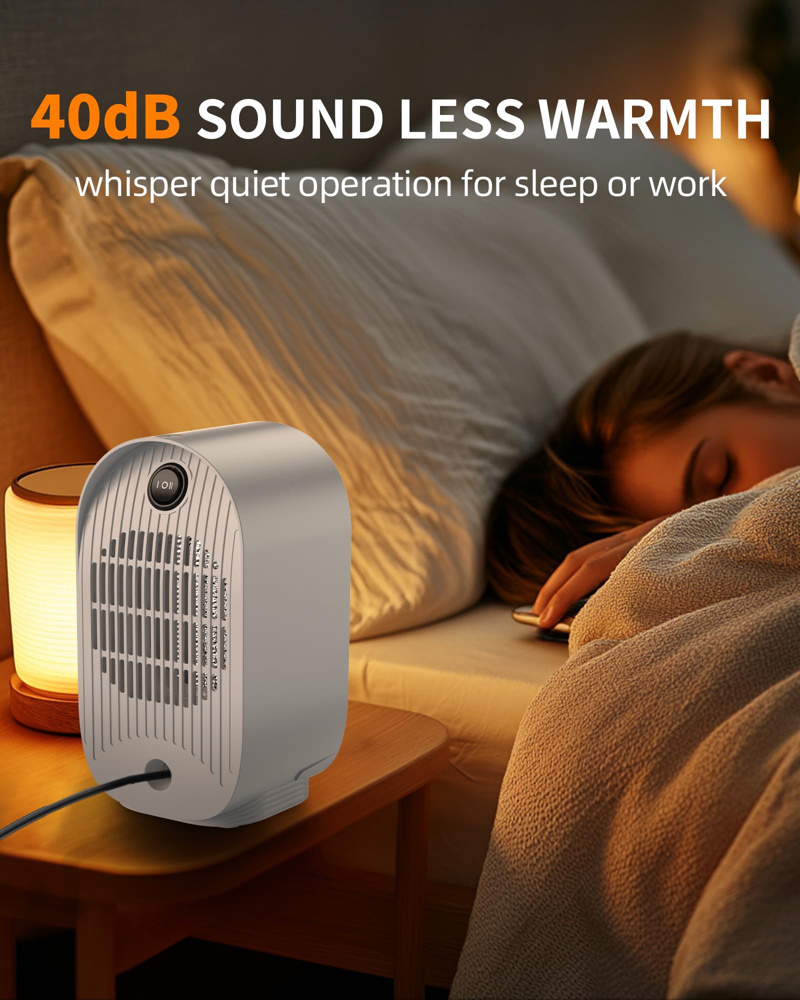 KIDEE heater warming a small bedroom and home office