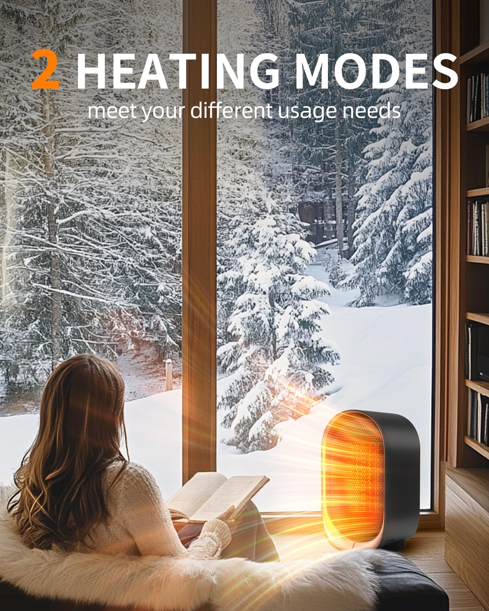 KIDEE space heater with carry handle for portable use