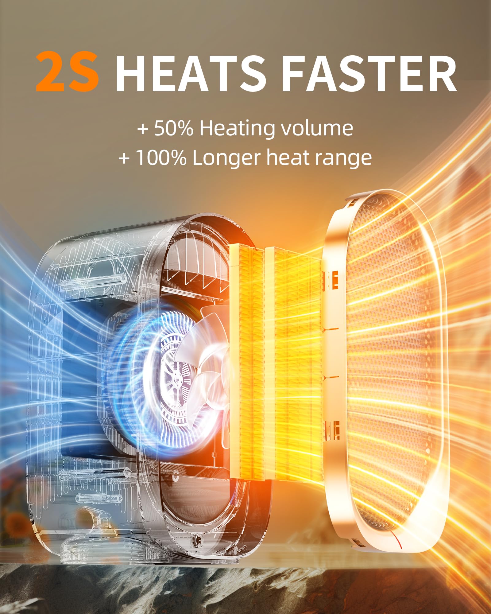 KIDEE space heater control panel with two heat settings