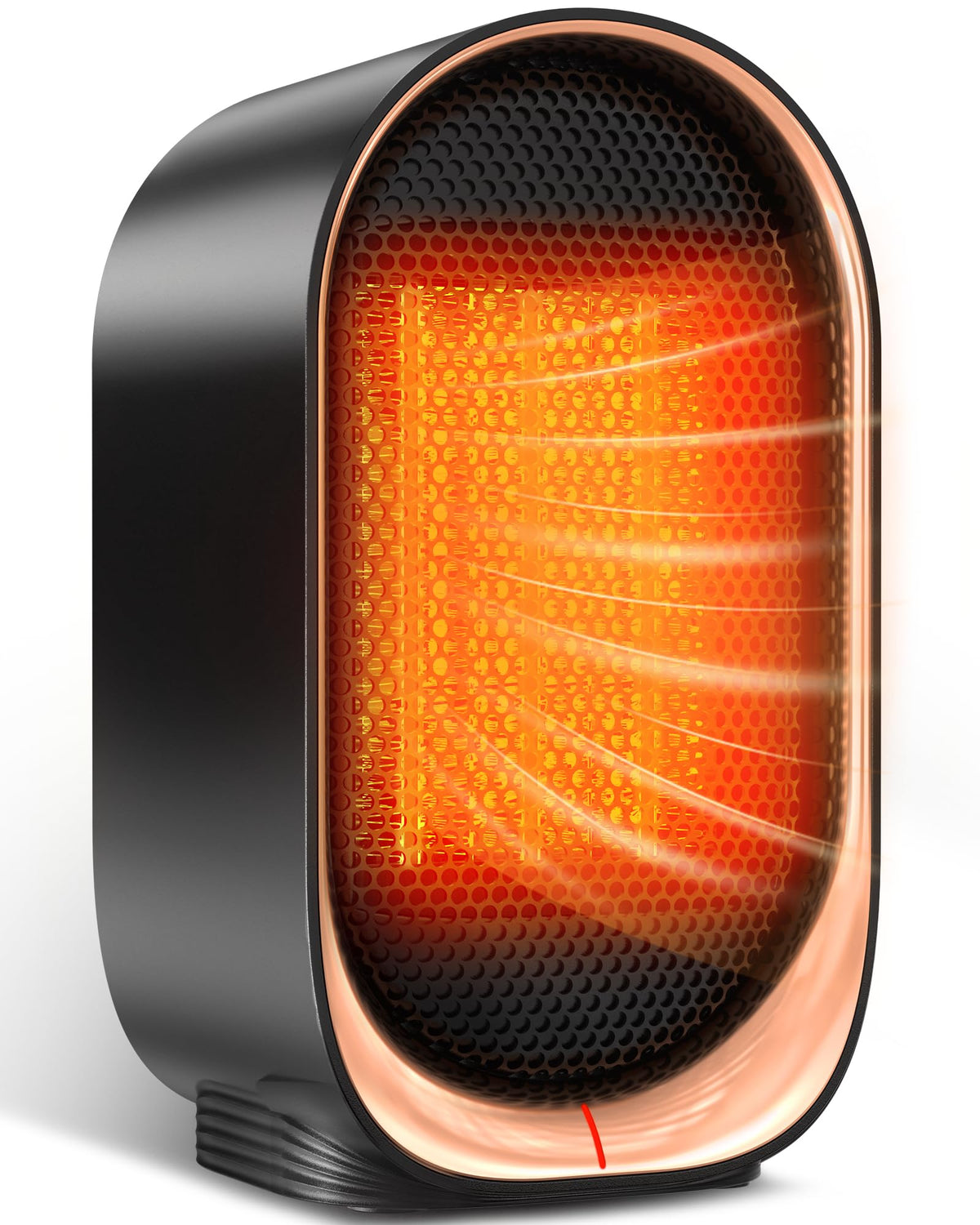 KIDEE space heater front view showing quick warmth in small rooms