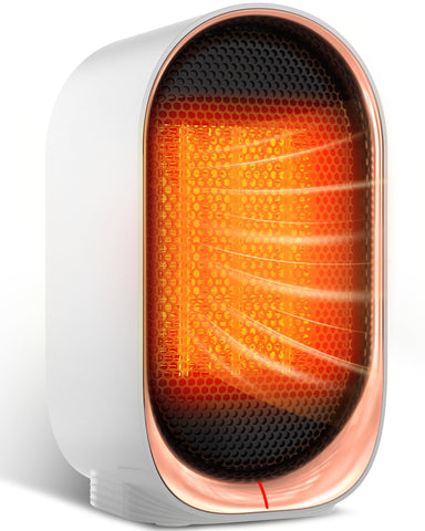 KIDEE space heater front view, compact design ideal for desk warmth