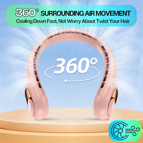 KIDEE wearable neck fan hands-free design for on-the-go use.