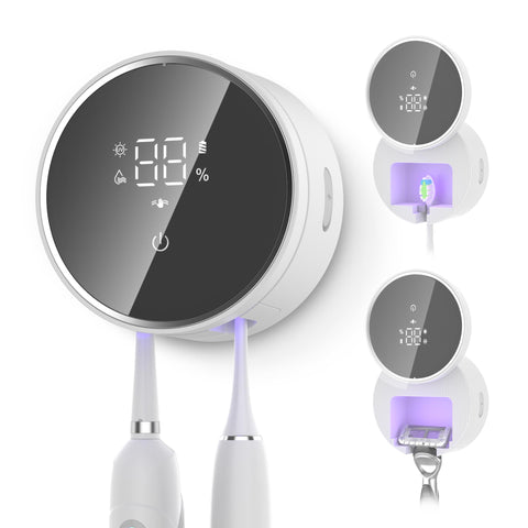Kierofirt toothbrush holder with auto open/close for hands-free access