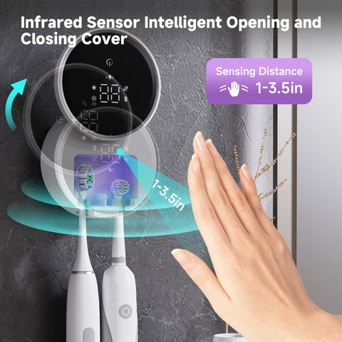 Kierofirt toothbrush and razor cleaner-dryer with built-in cleaning light