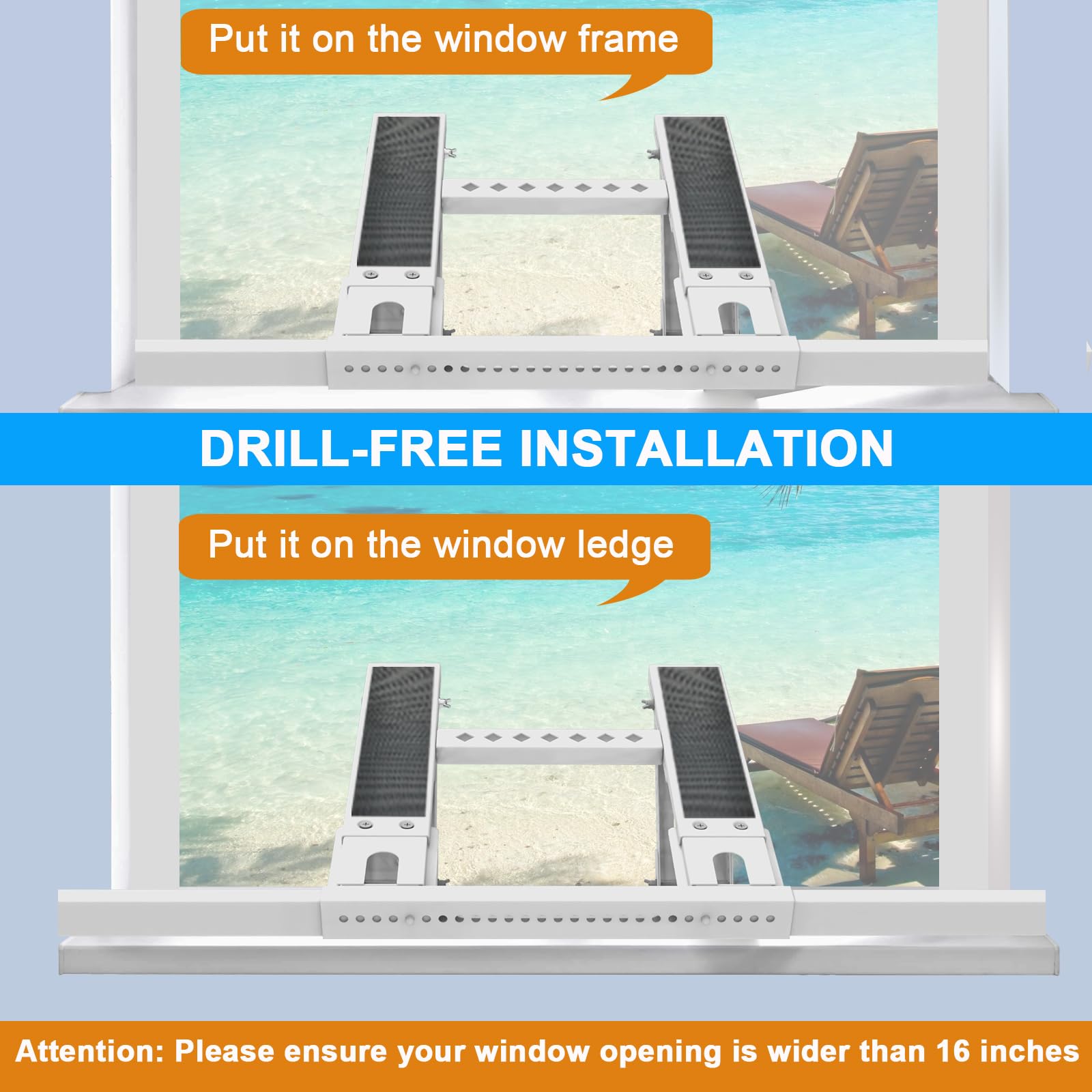 Kifiray no-drill installation demonstrated with indoor mounting