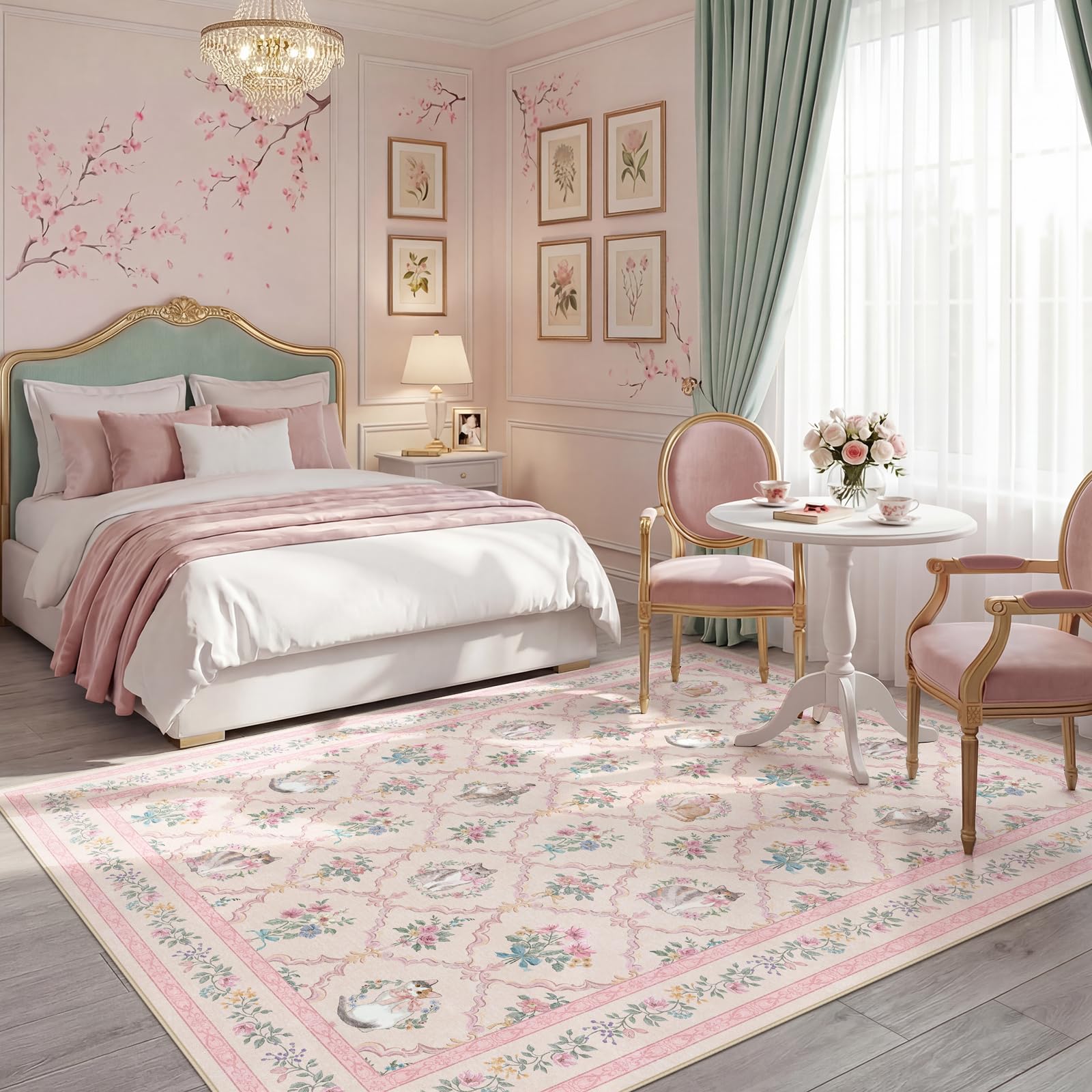 Kiginara washable area rug simplifies cleanup in busy homes.