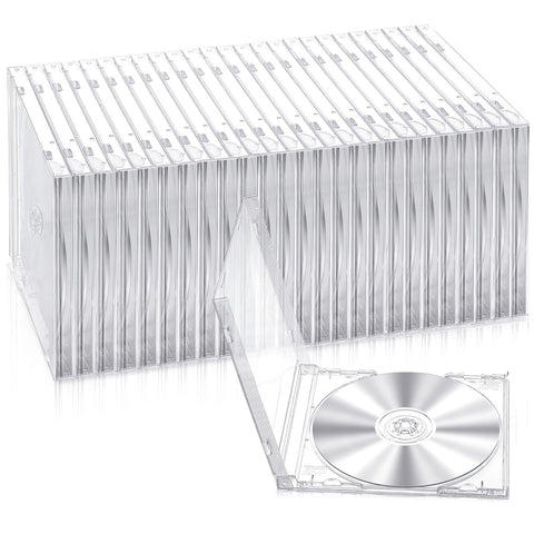 Kigley 25-pack CD jewel cases clear; keep 25 CDs organized and visible.