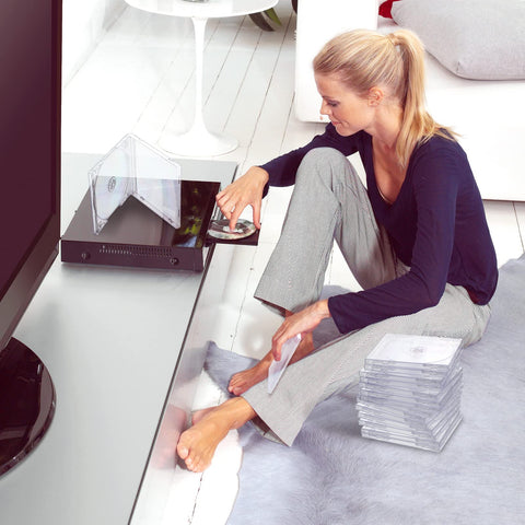 Kigley versatile storage for CDs and DVDs at home or office.