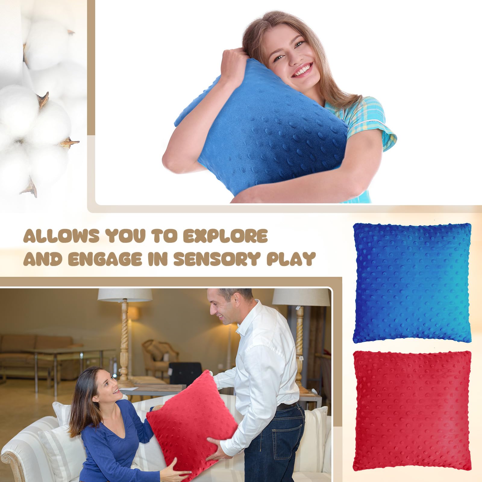 Kigley sensory pillow with textured bumps offering stimulating tactile feedback