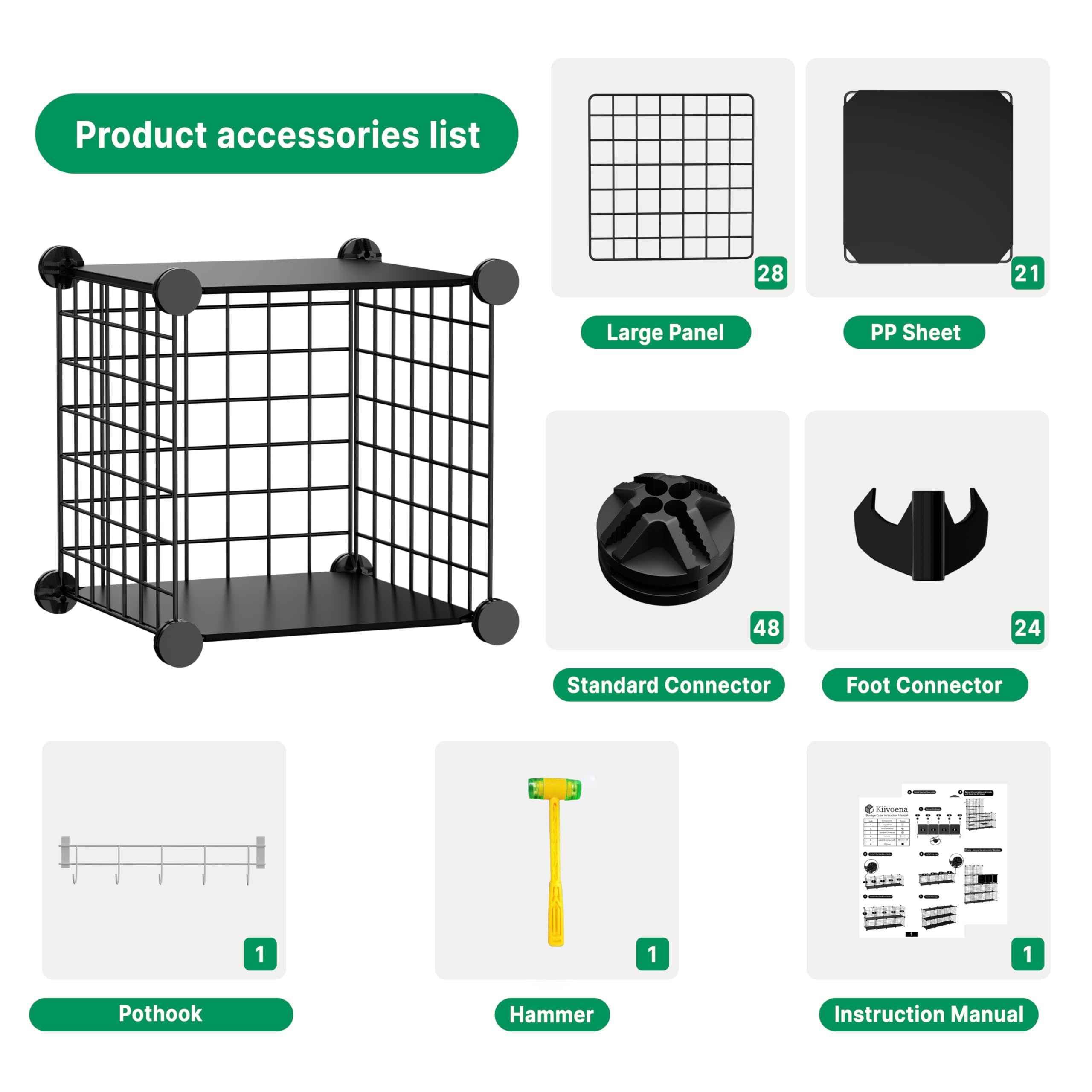 Kiivoena Wire Cube assembly close-up shows durable metal frame and ABS connectors.