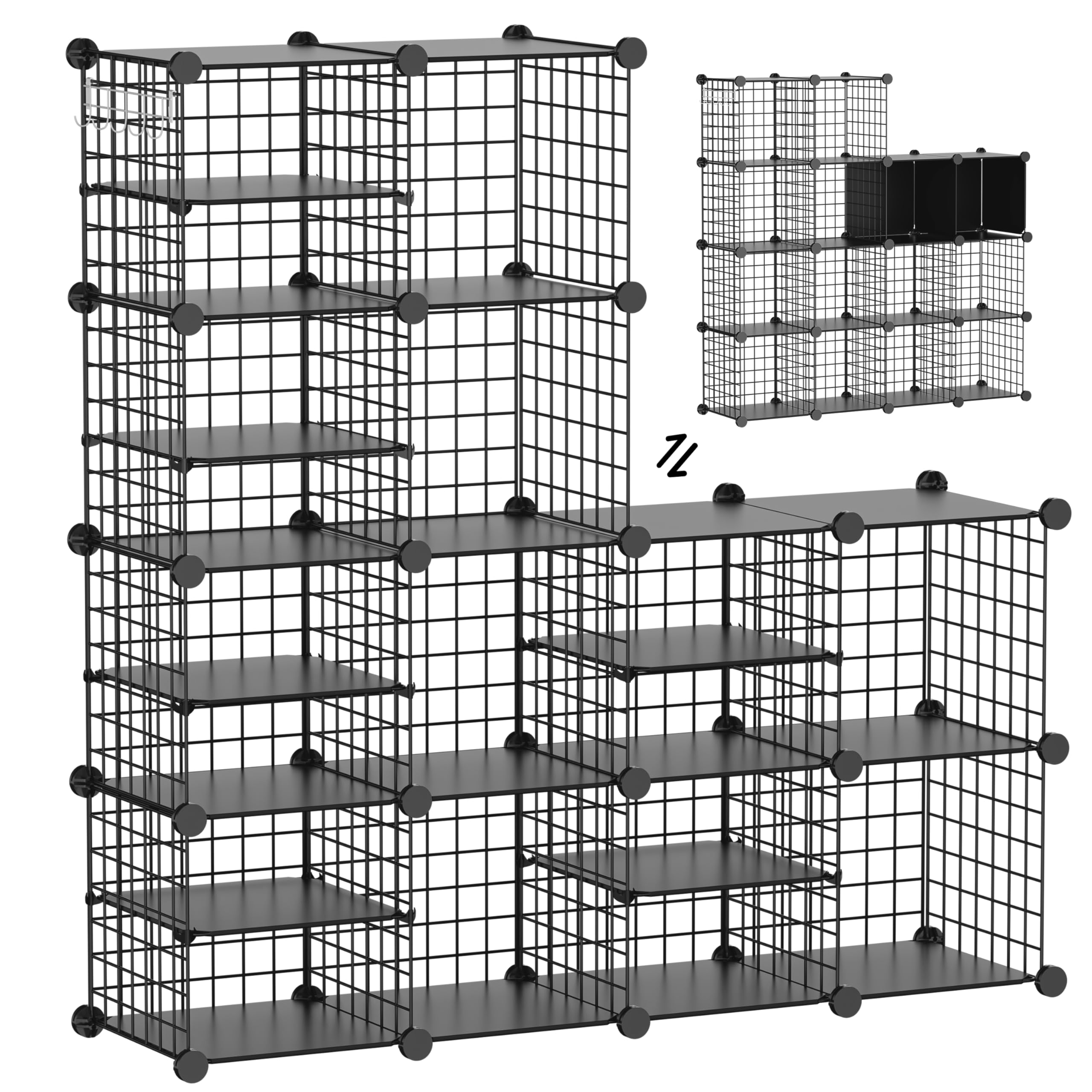 Kiivoena Wire Cube Storage front view showing modular grid design for versatile storage.