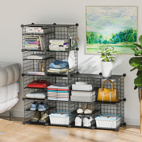 Kiivoena Wire Cube Storage display shows stackable grid for organized multi-category storage.