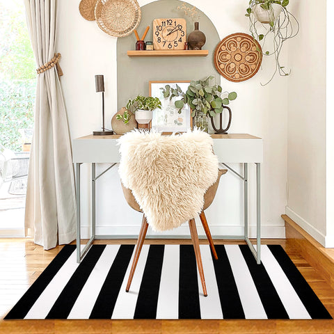 KILOCOCO lightweight 3x5 rug allows easy placement under doors.