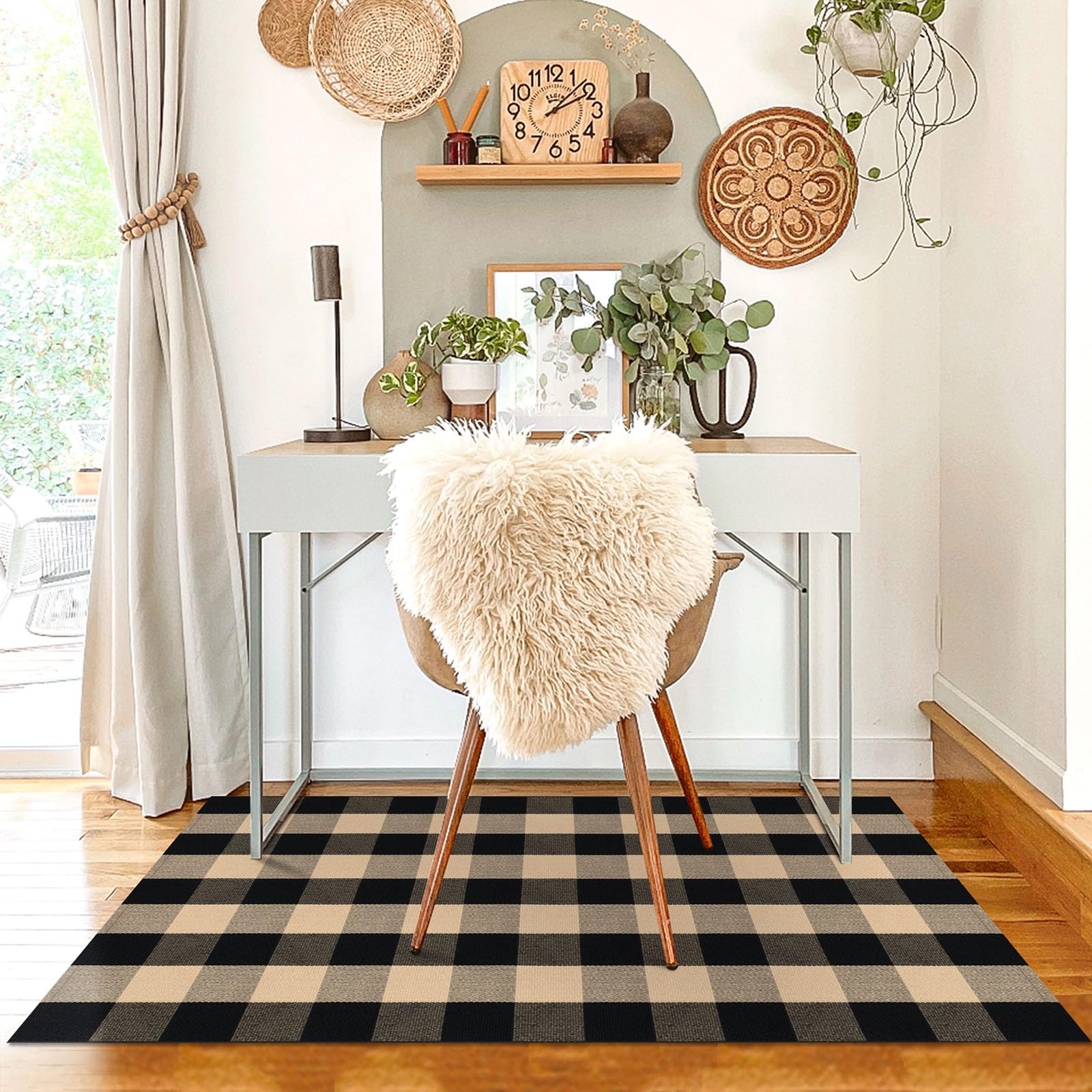 Outdoor-ready texture suitable for covered porches and light weather.