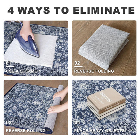 KILOCOCO non-slip hallway rug 2x5, keeps in place during daily activity.