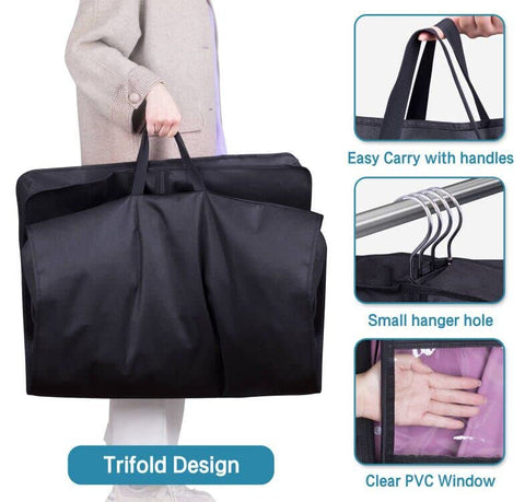KIMBORA dress bag clear PVC window for quick access to clothing