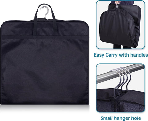 KIMBORA clear PVC window on garment bag provides quick access to outfits.