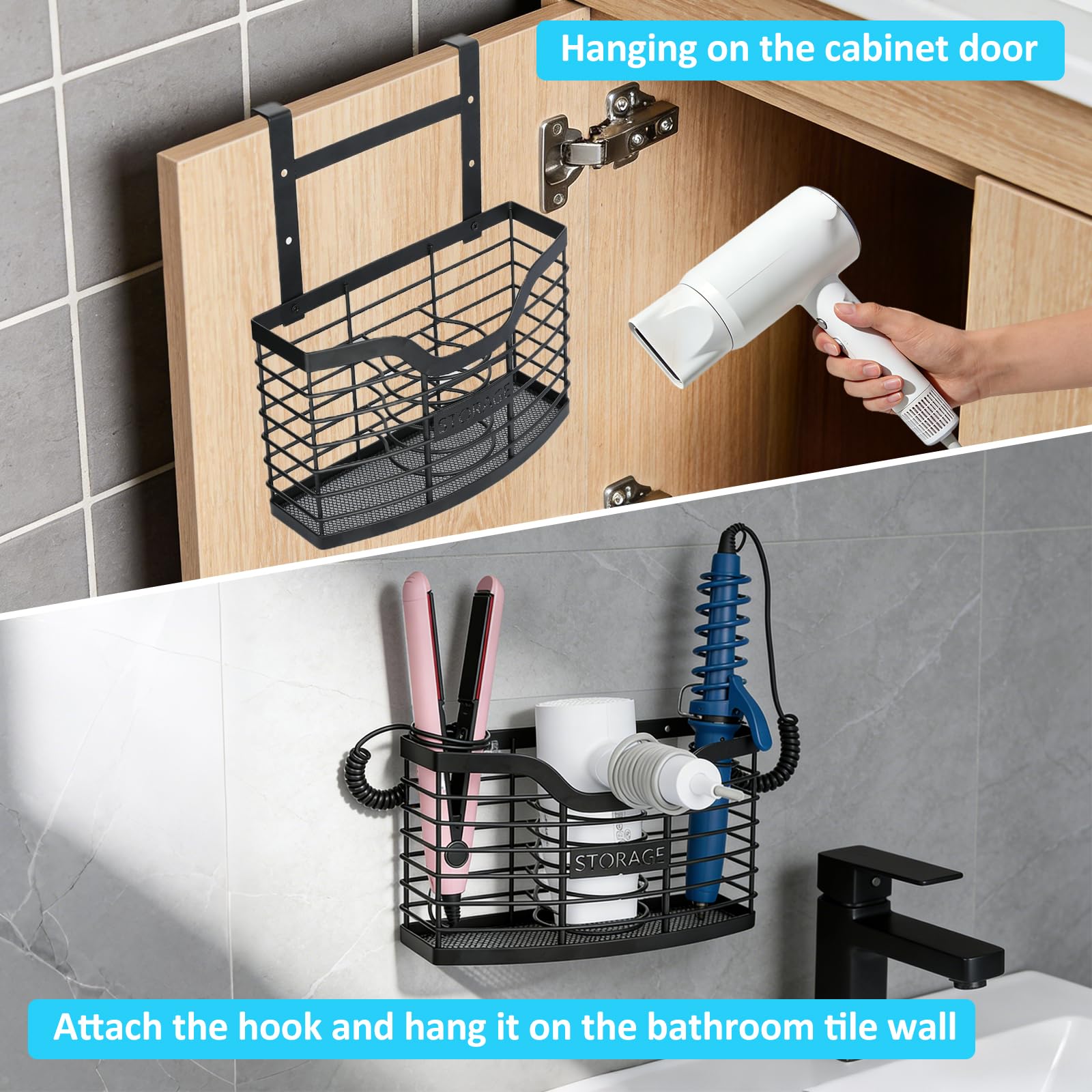 KIMERSE stainless steel wall-mount basket for accessible tool storage.
