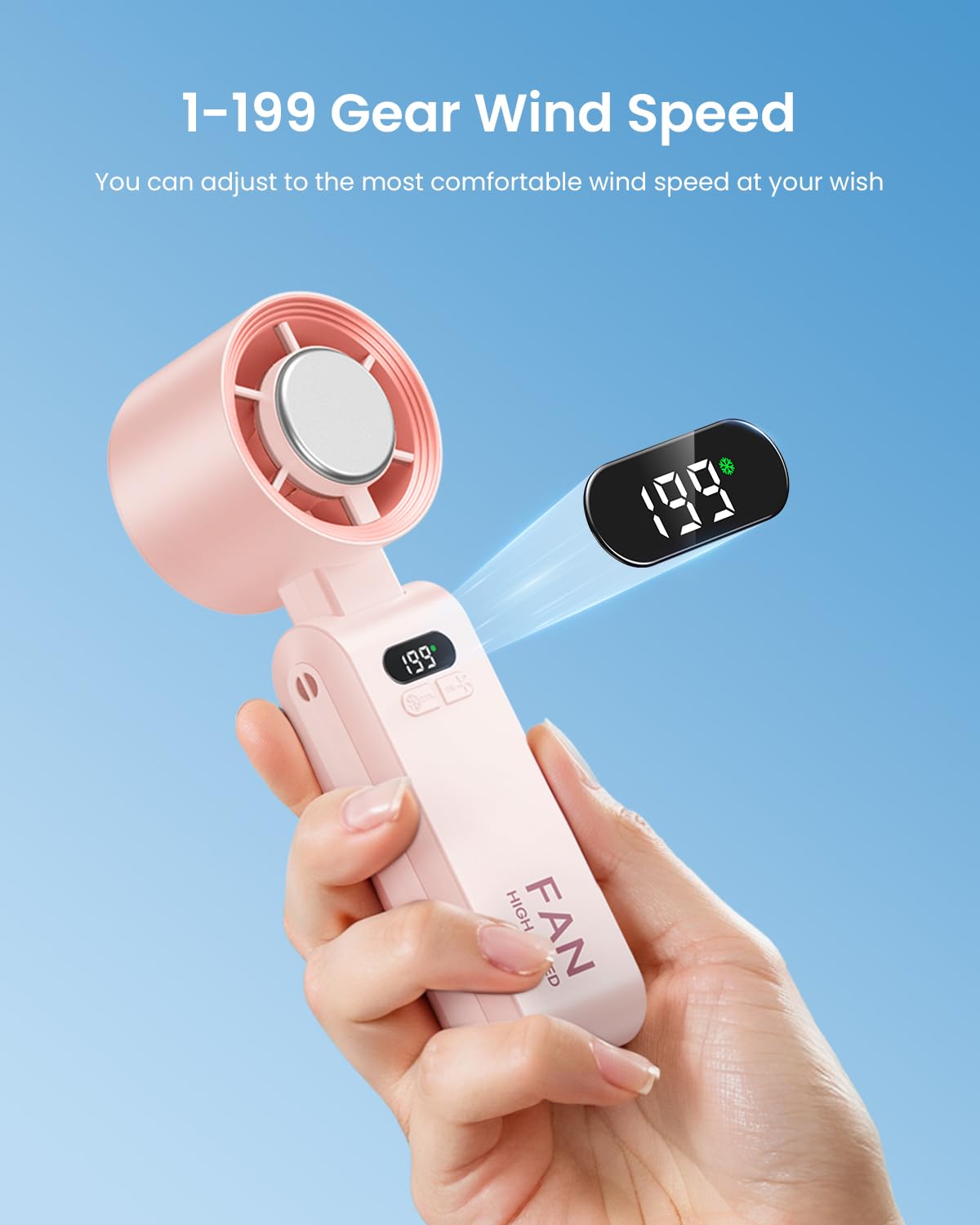 Kimguard travel fan with adjustable speed for outdoor use