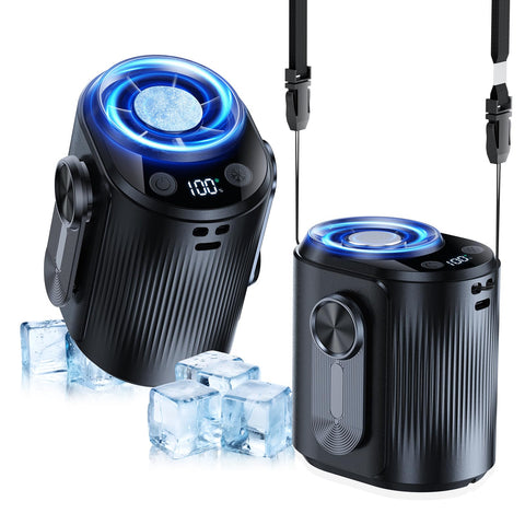 KIMMOO AI waist fan with ice cooler for localized cooling on the go.