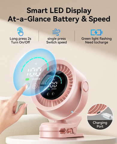 KIMMOO compact-folded fan fits easily in a bag for travel.