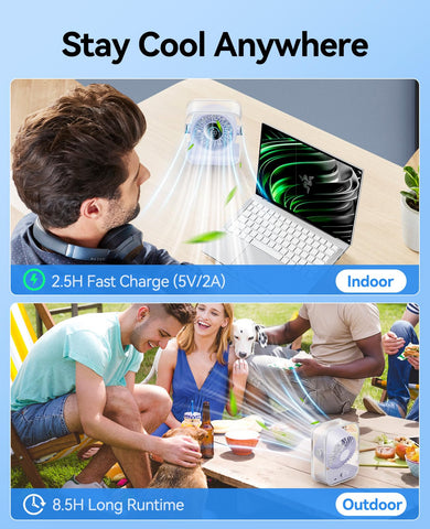 KIMMOO Desk Fan 90-degree rotating head for versatile airflow