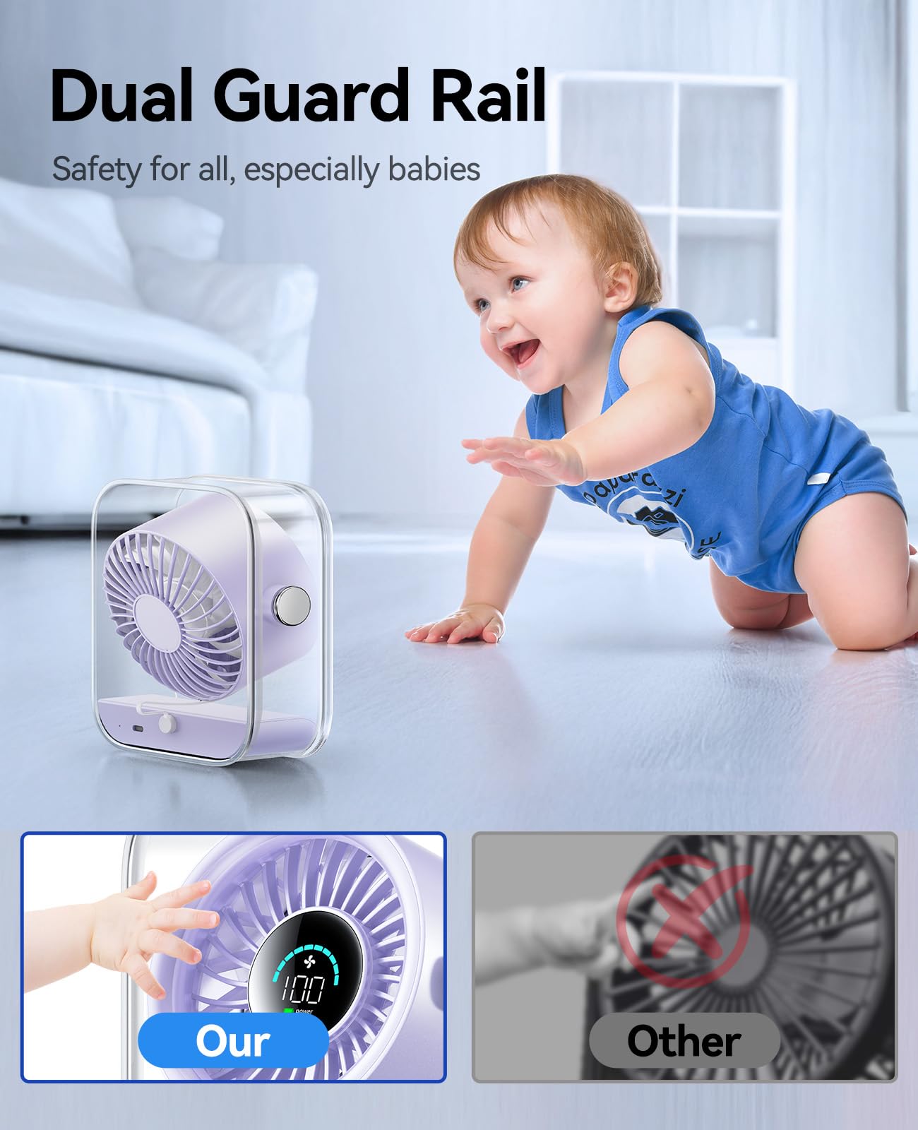 KIMMOO Portable desktop fan compact design for travel or desk