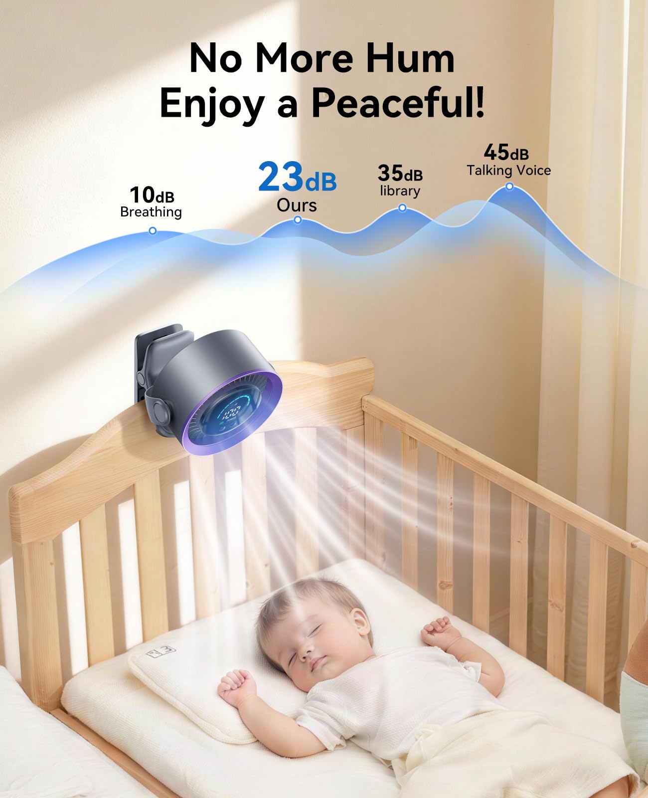 KIMMOO ultra-quiet operation at 23dB for night use